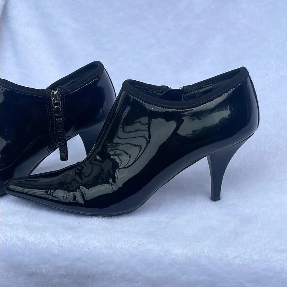 Prada Glossy Black Ankle Booties